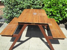 Traditional picnic tables