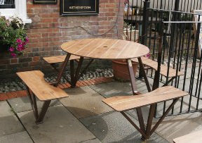 Traditional picnic tables