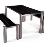 Mono Stainless Steel Table & Bench Set