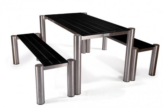 Mono Stainless Steel Table & Bench Set